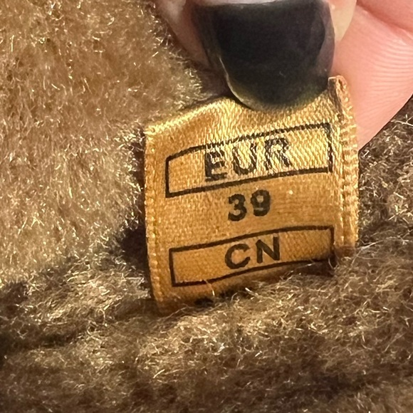 Zara Women's Suede Chunky Platform Winter Ankle Boots Tan Sherpa size 39 - Picture 11 of 12